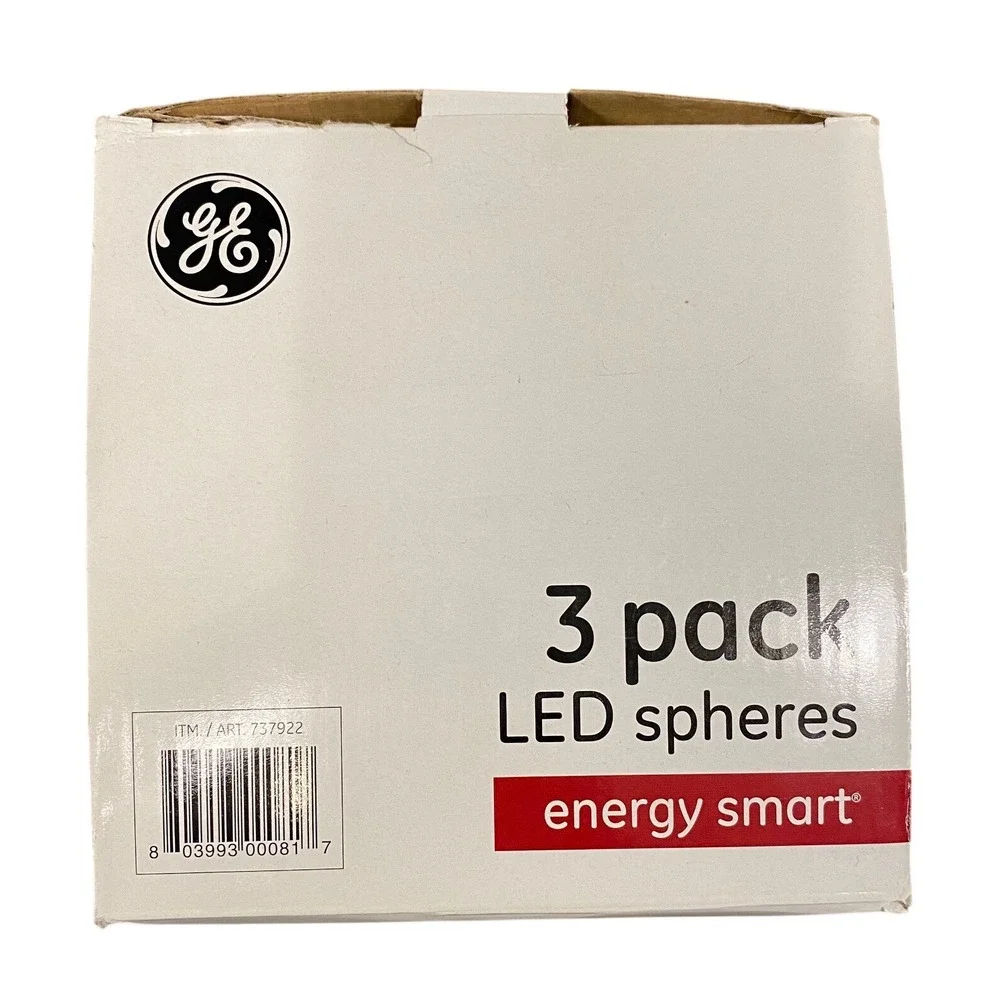 GE Energy Smart 3 Pack LED Spheres Warm White Lights White Wire 5.5in 737922